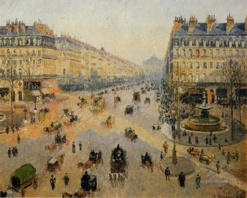 カミーユ・ピサロ Painting - パリのオペラ大通り 日光 冬の朝 カミーユ・ピサロ